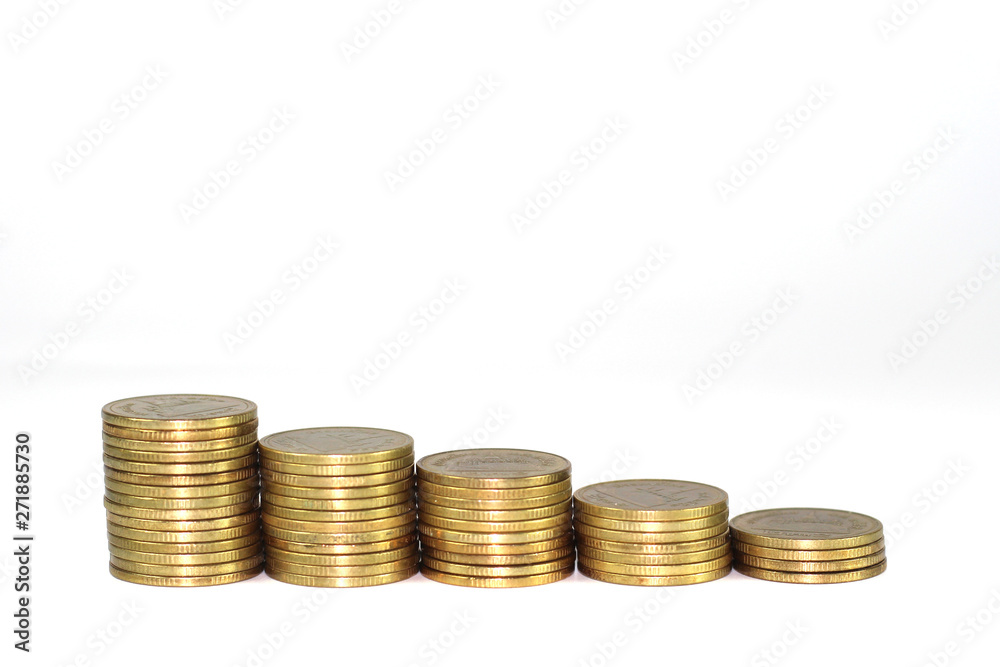 Gold coin pile isolated on white background Gold coin pile isolated on white background