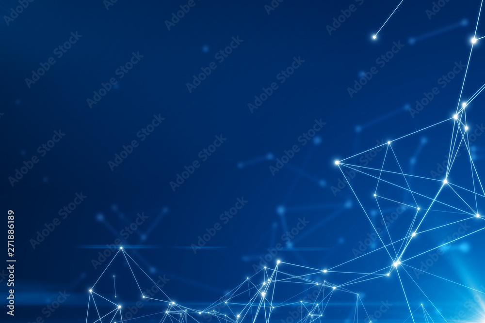 Abstract connected dots on bright blue background. Abstract connected dots on bright blue background.