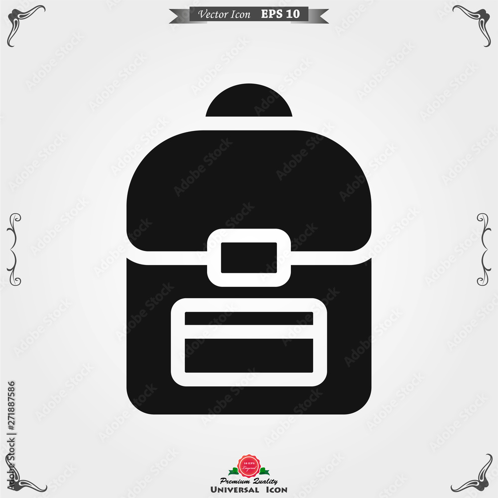 Obraz premium Backpack solid icon. Luggage symbol design, designed for web and app. Eps 10