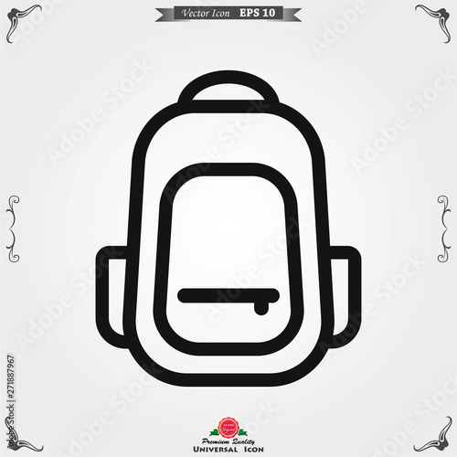 Backpack solid icon. Luggage symbol design, designed for web and app. Eps 10