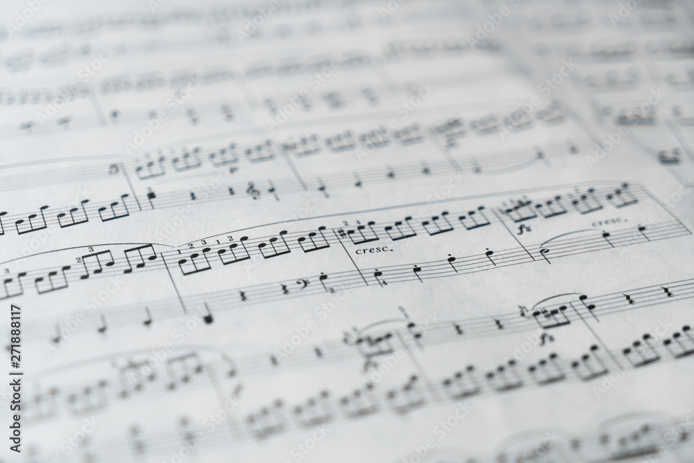 Music score in black and white Music score in black and white