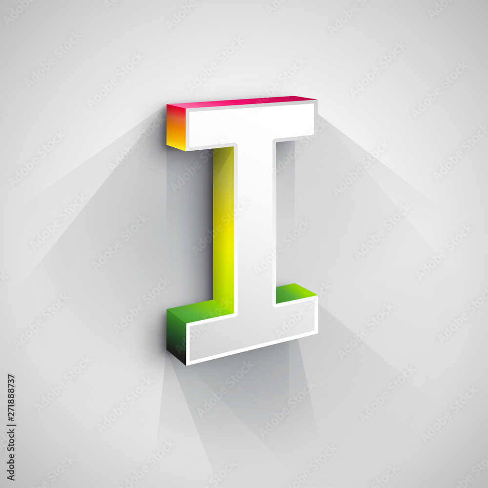 Abstract Vector Logo Design Template. Creative 3d Concept Icon. Letter I Stylization Abstract Vector Logo Design Template. Creative 3d Concept Icon. Letter I Stylization