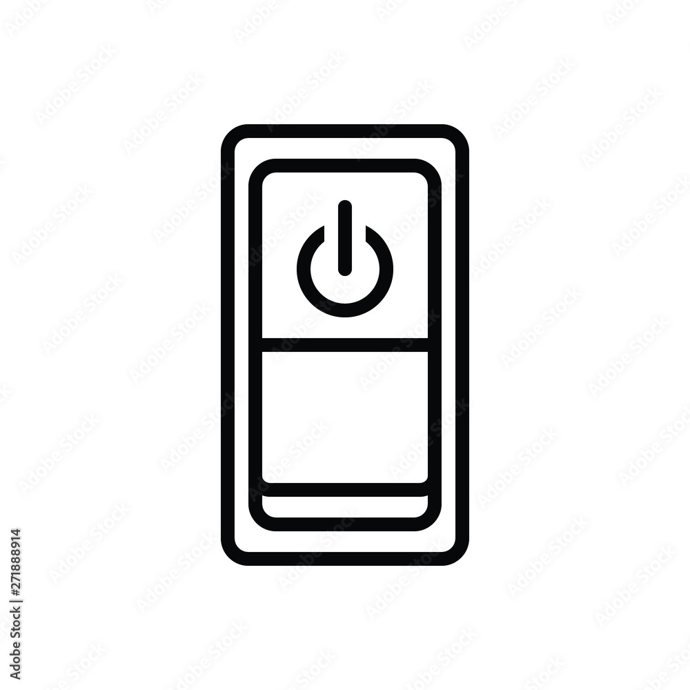 Black line icon for power switch Black line icon for power switch