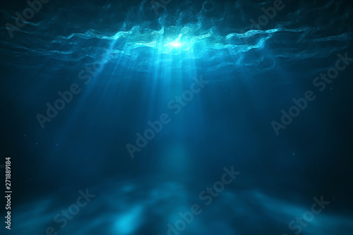 Underwater scene with light