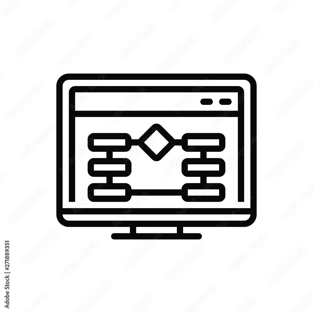 Black line icon for website algorithm Black line icon for website algorithm