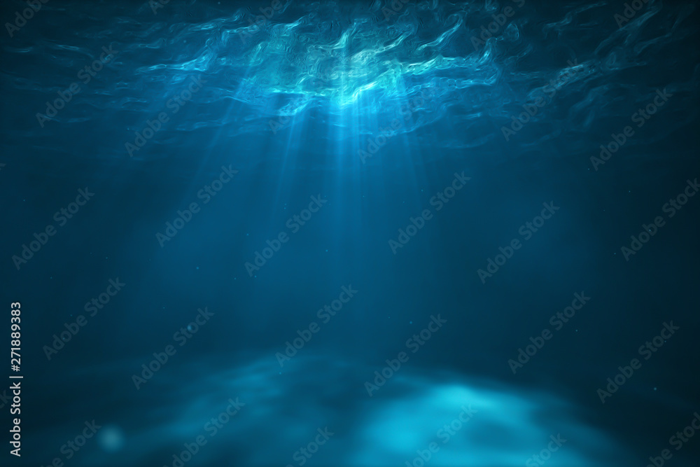 Underwater scene with light Underwater scene with light