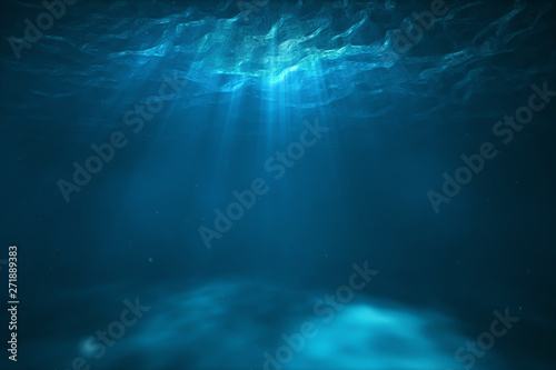 Underwater scene with light photo