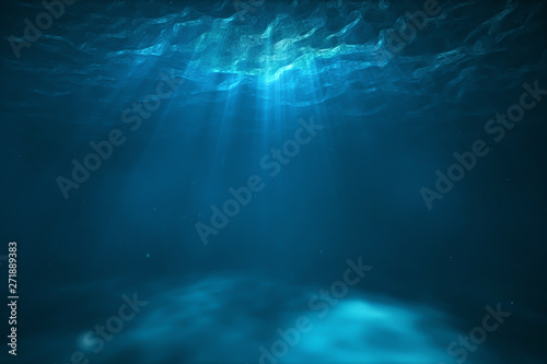 Underwater scene with light
