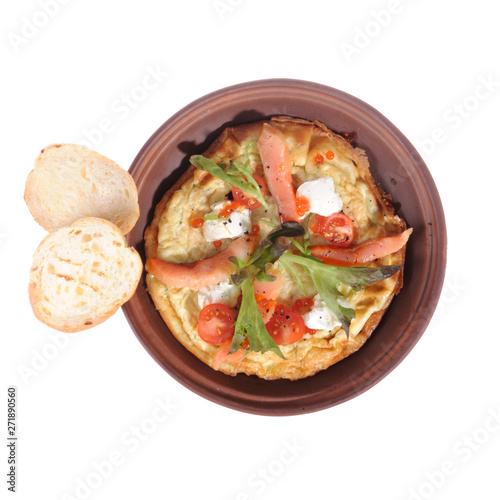 omelet with fish and vegetables