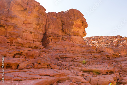 Wallpaper Mural Coloured Canyon is a rock formation on South Sinai (Egypt) peninsula. Desert rocks of multicolored sandstone background.	 Torontodigital.ca