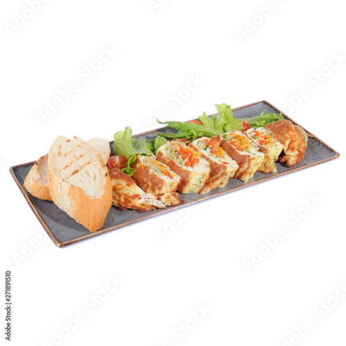  vegetable roll with bread on a white background