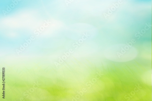 Abstract blur spring background. Green and blue bokeh © Shcherbyna