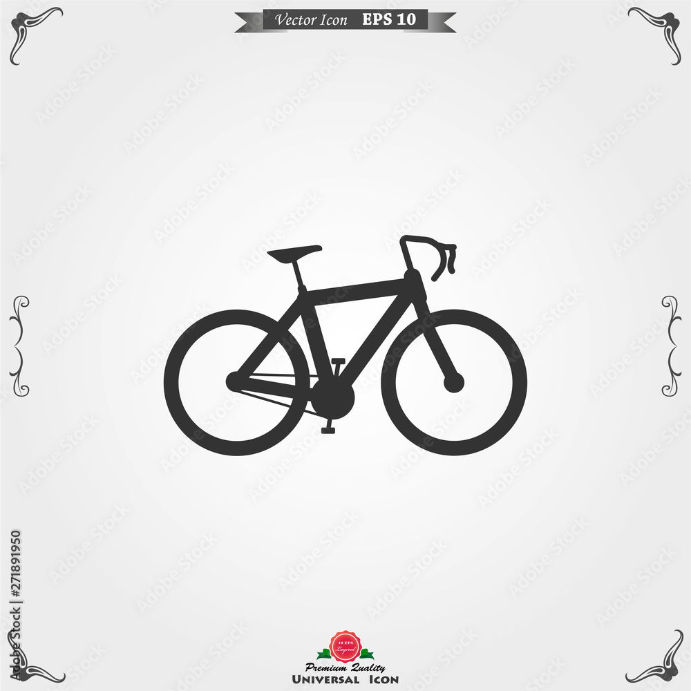 Bicycle icon. Vector element illustration on background.