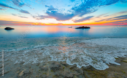 Canvas Print Sunset long exposure on the Alanya coast - Long exposure image of Dramatic sky a