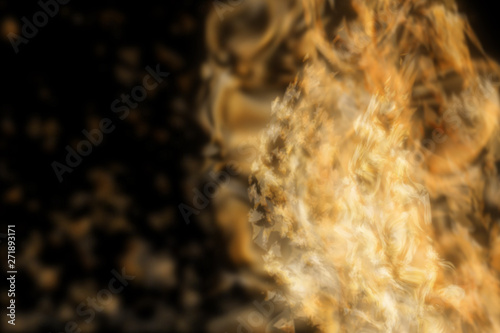 Abstract fire isolated in black.