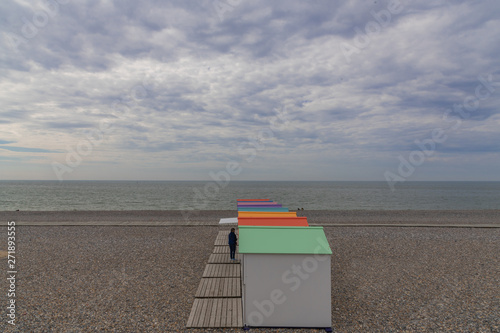Beach cabins in normandy © isabelle dupont