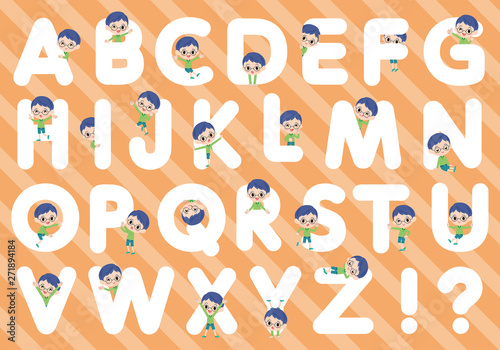 Green clothing glasses boy_A to Z