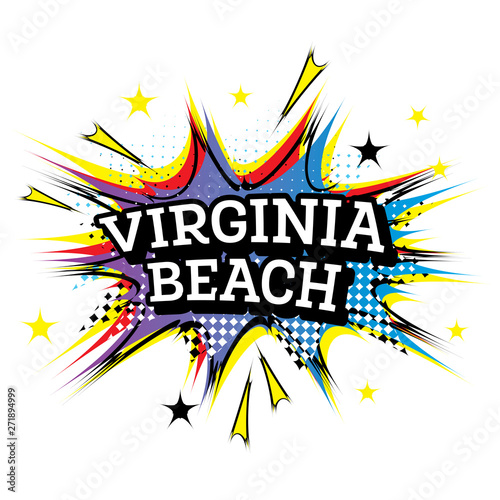 Virginia Beach Comic Text in Pop Art Style.