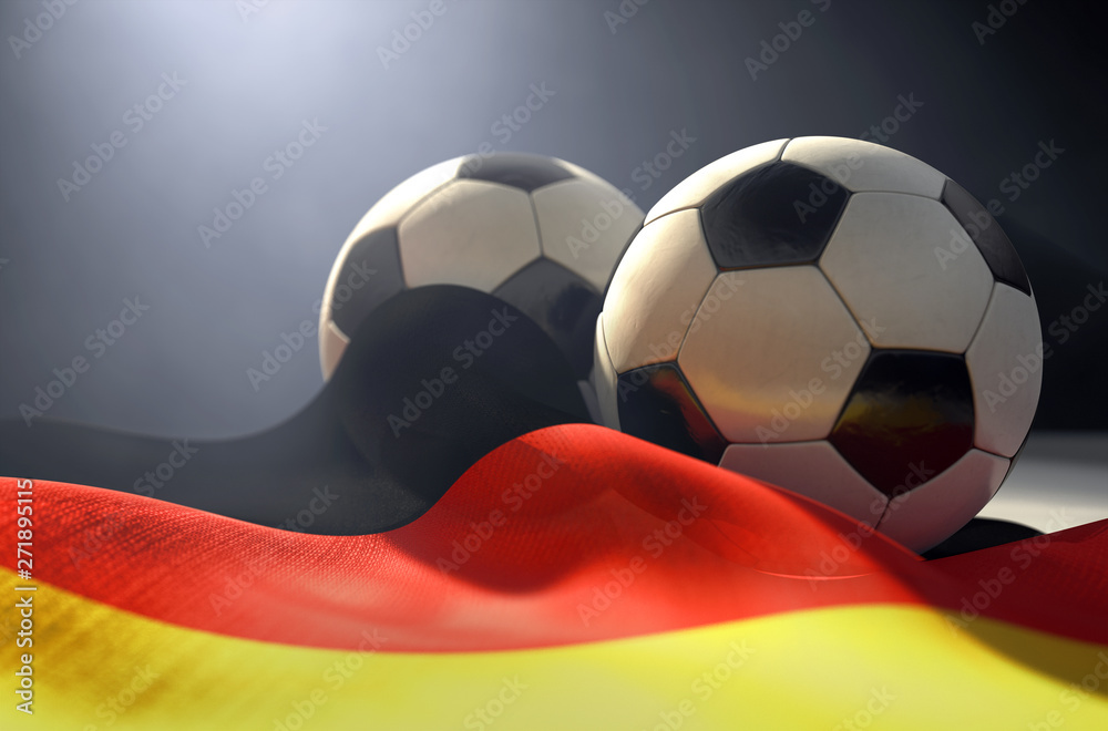 Fototapeta premium Germany Flag And Soccer Ball