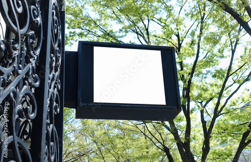 Blank board in street or station