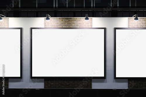 Blank board in street or station