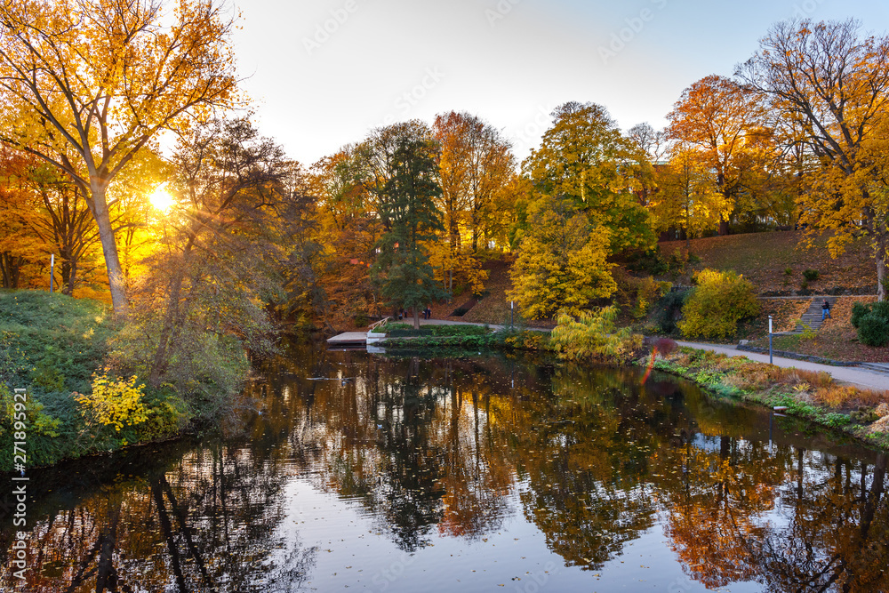 City park Planten un Blomen at autumn. Hamburg. Germany City park Planten un Blomen at autumn. Hamburg. Germany