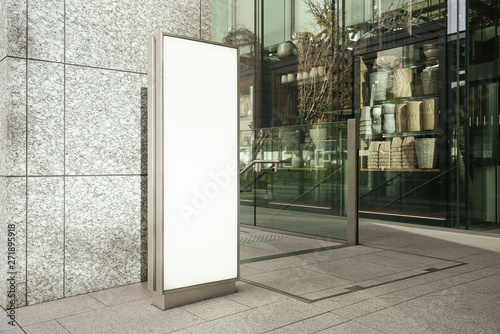 Blank board in street or station