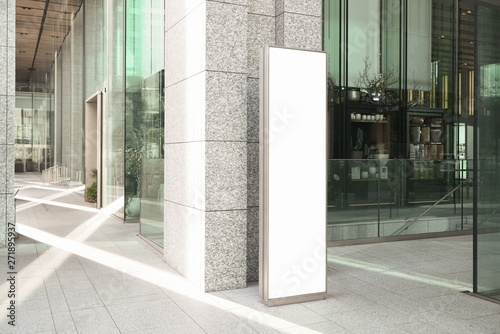 Blank board in street or station