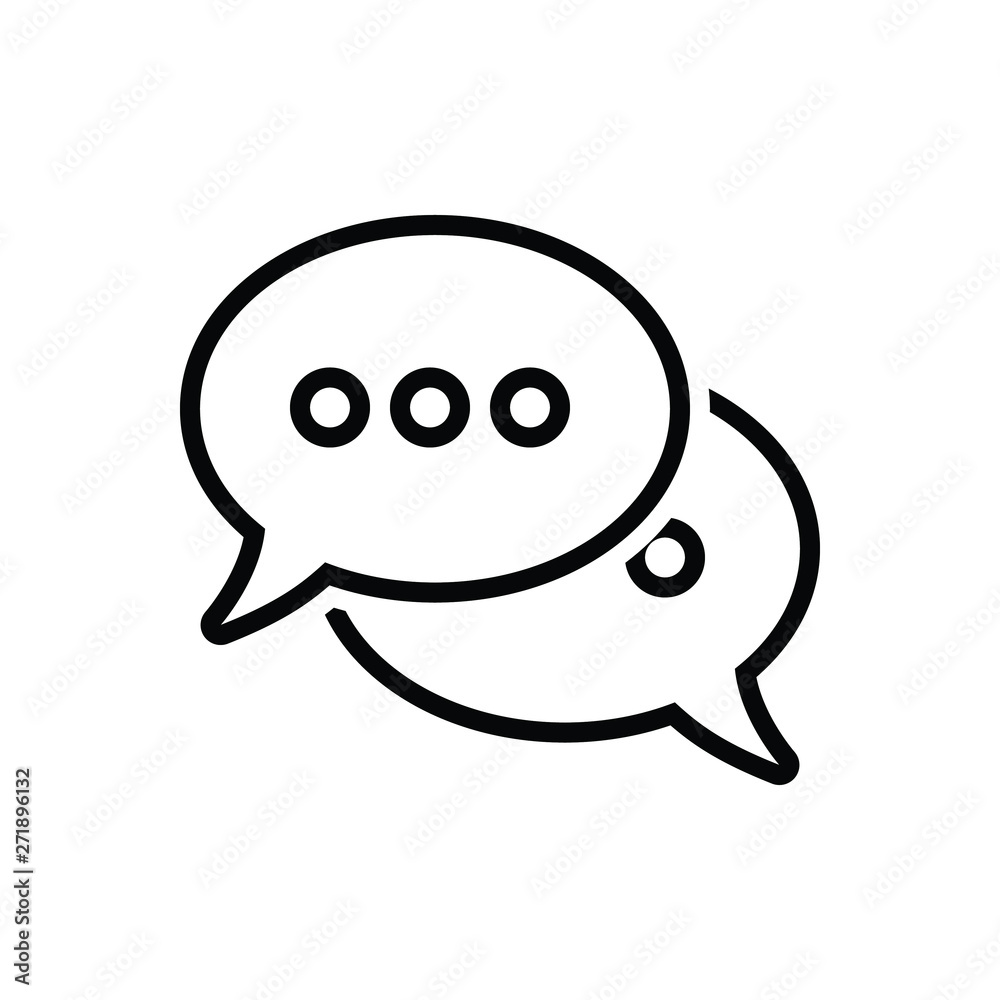 Black line icon for speech bubbles Black line icon for speech bubbles