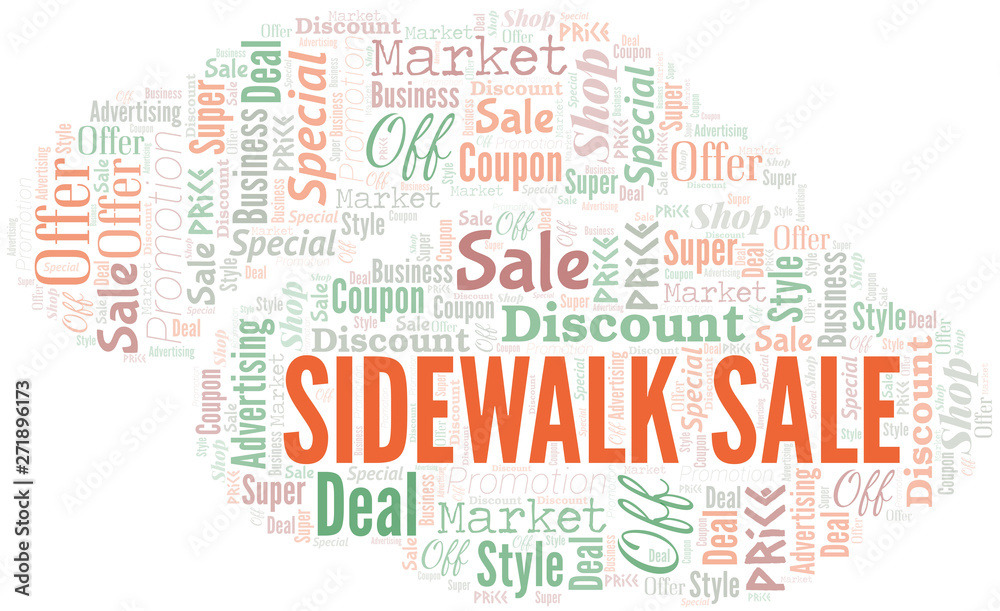 Fototapeta premium Sidewalk Sale Word Cloud. Wordcloud Made With Text.