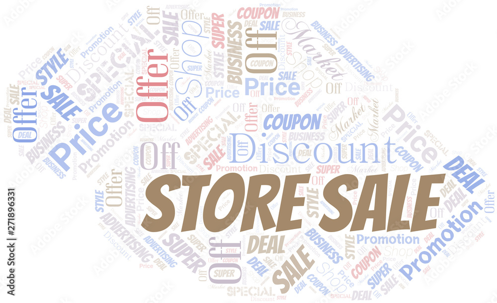 Store Sale Word Cloud. Wordcloud Made With Text.
