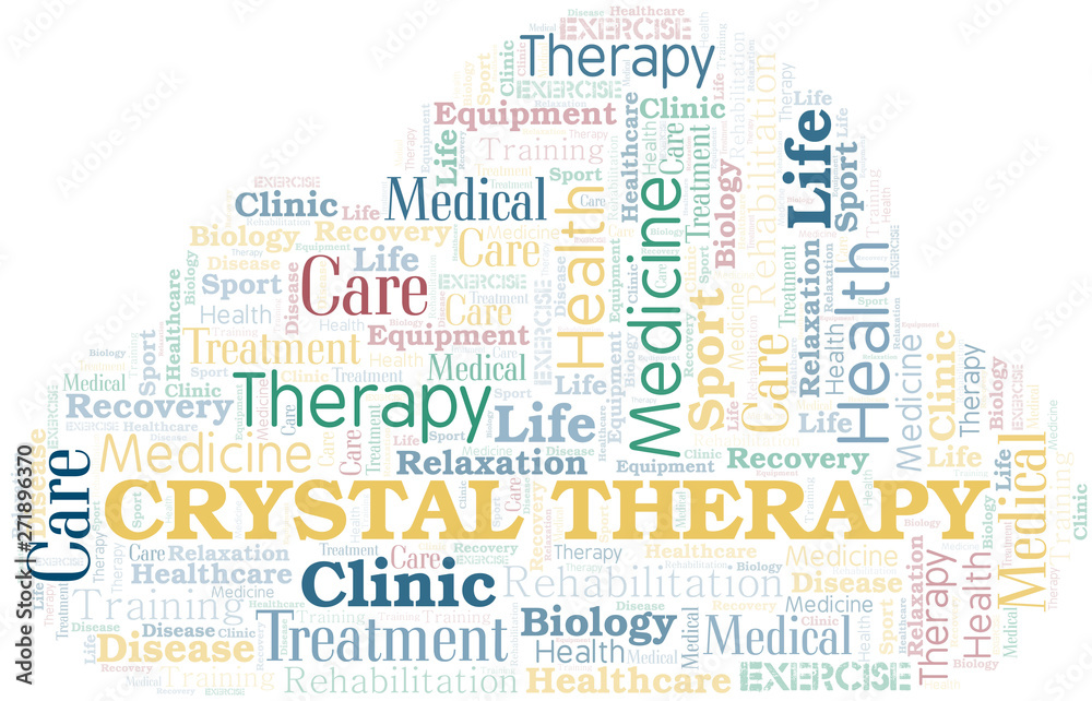 Crystal Therapy word cloud. Wordcloud made with text only.