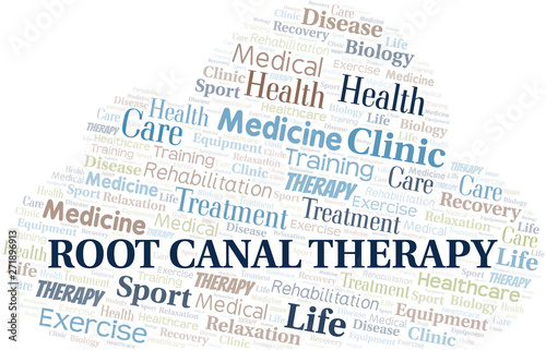 Root Canal Therapy word cloud. Wordcloud made with text only.