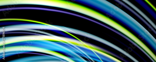 Fluid color waves with light effects, vector abstract background