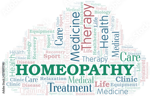 Homeopathy word cloud. Wordcloud made with text only.