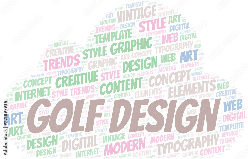 Fototapeta premium Golf Design word cloud. Wordcloud made with text only.