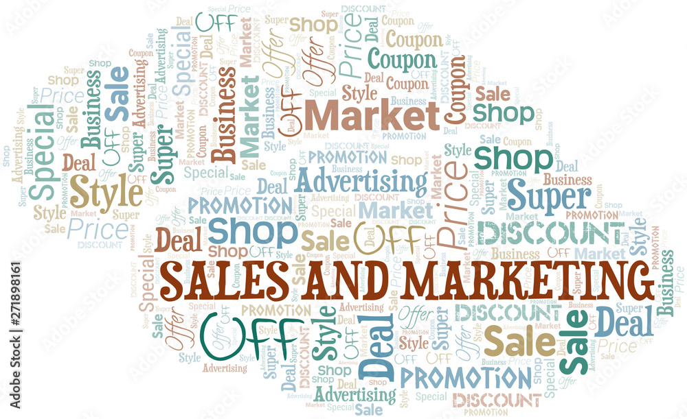 Obraz premium Sales And Marketing Word Cloud. Wordcloud Made With Text.