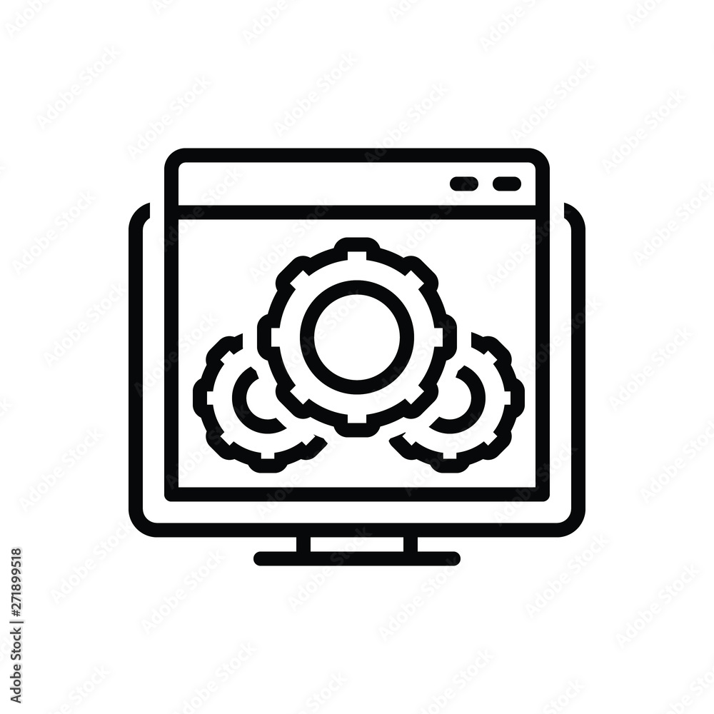 Black line icon for website optimization Black line icon for website optimization