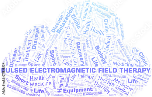Pulsed Electromagnetic Field Therapy word cloud. Wordcloud made with text only.