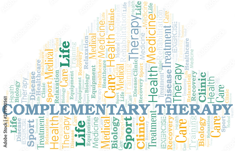 Complementary Therapy word cloud. Wordcloud made with text only.