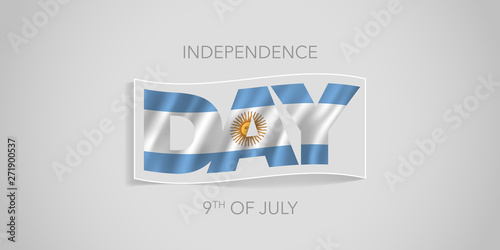 Argentina happy independence day vector banner, greeting card