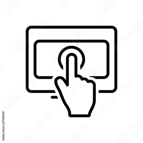 Black line icon for pay per click