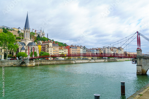 View of the Saone, Saint Georges, and Notre-Dame, Lyon