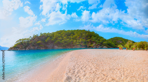 Fototapeta Naklejka Na Ścianę i Meble -  Oludeniz Beach And Blue Lagoon, Oludeniz beach is best beaches in Turkey - Fethiye, Turkey 