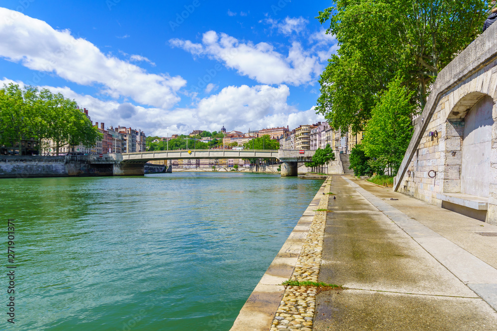 View of the Saone river, in Lyon