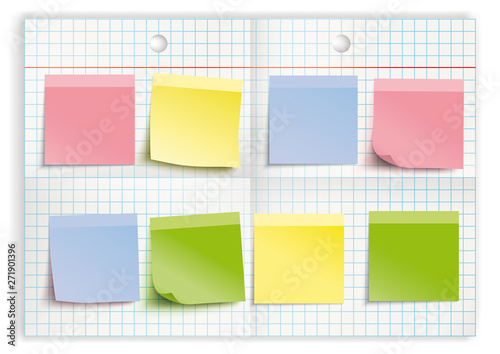 Checked Folded Paper Colored Stickers