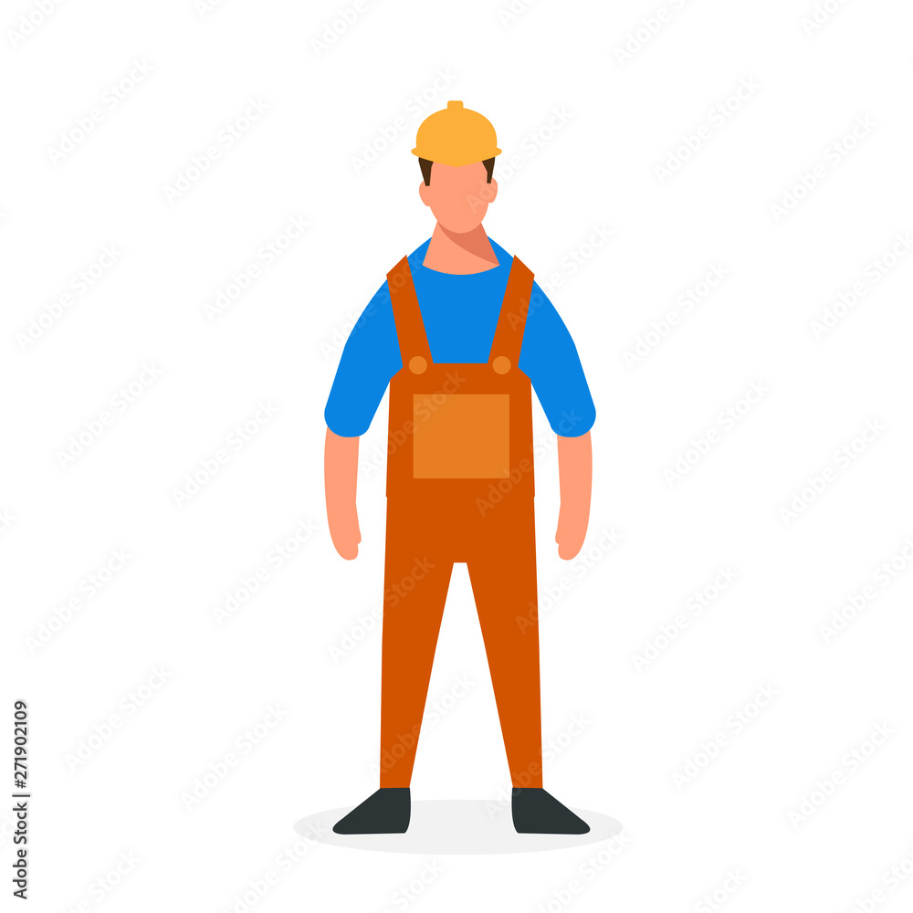 Minimal engineer cartoon character flat design 