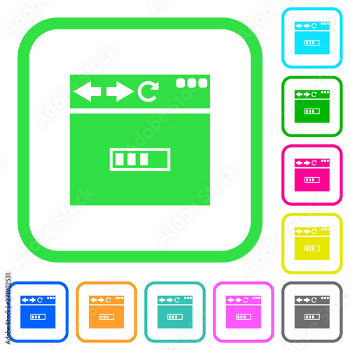 Browser page loading vivid colored flat icons