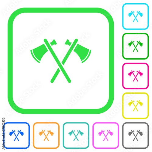 Two tomahawks vivid colored flat icons