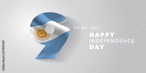 Argentina happy independence day greeting card, banner, vector illustration